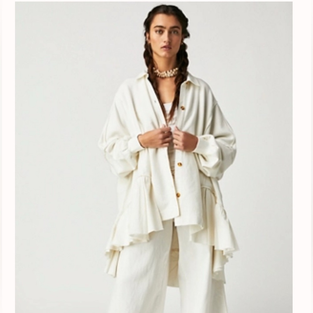 Free People Buttondown Sweatshirt. NWOT